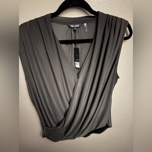 NWT NIC+ZOE Draped Top & Wide Leg Pants Set in Dark Truffle Large